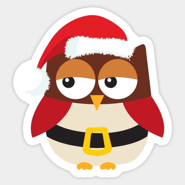 Santa Claus Owl Sticker by JunkyDotCom